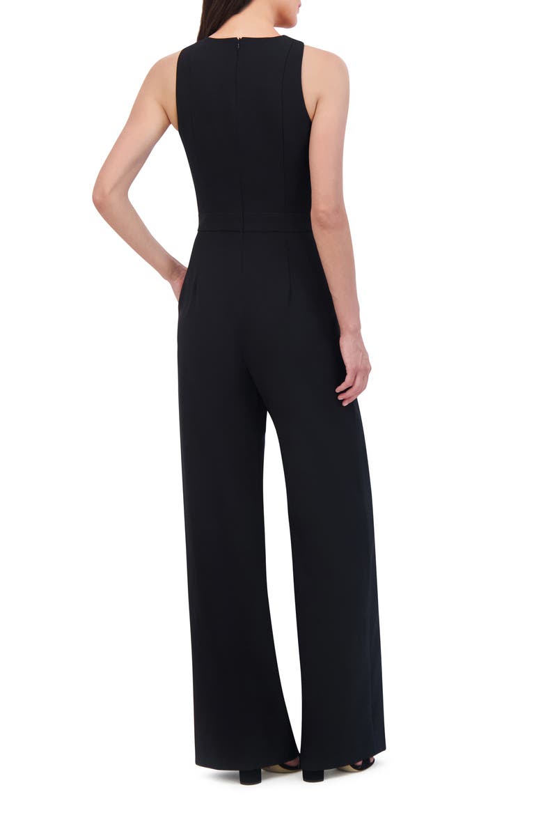 Signature Cross Neck Jumpsuit, Alternate, color, BLACK