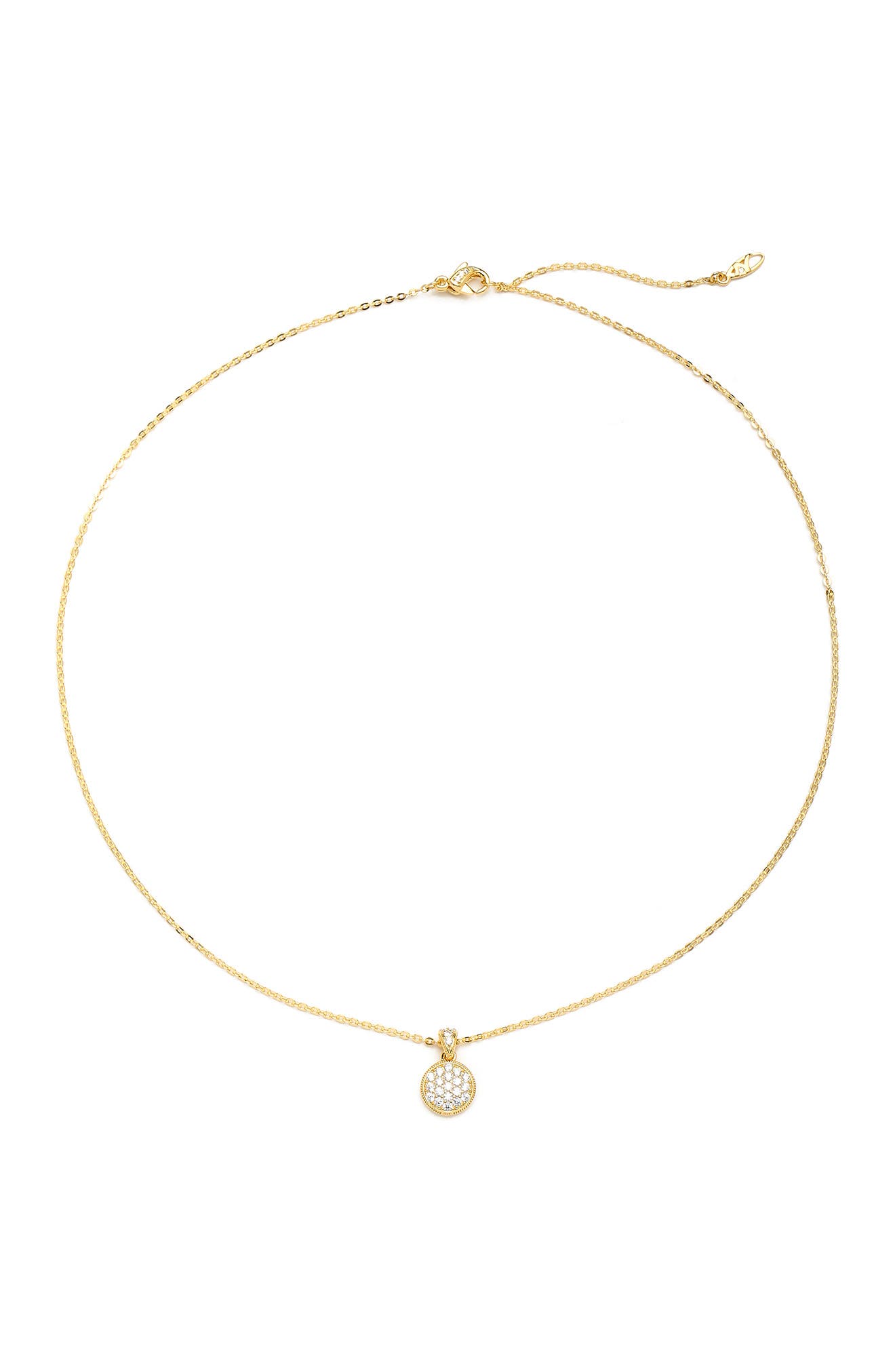 Nadri Gold Plated CZ Round Pendant Necklace