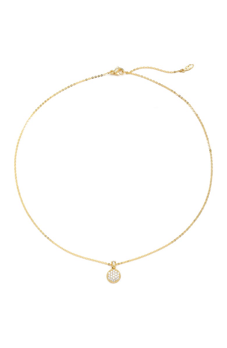 Nadri Gold Plated CZ Round Pendant Necklace, Main, color, Gold