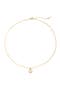 Gold Plated CZ Round Pendant Necklace