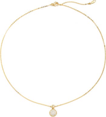 Gold Plated CZ Round Pendant Necklace