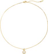 Gold Plated CZ Round Pendant Necklace