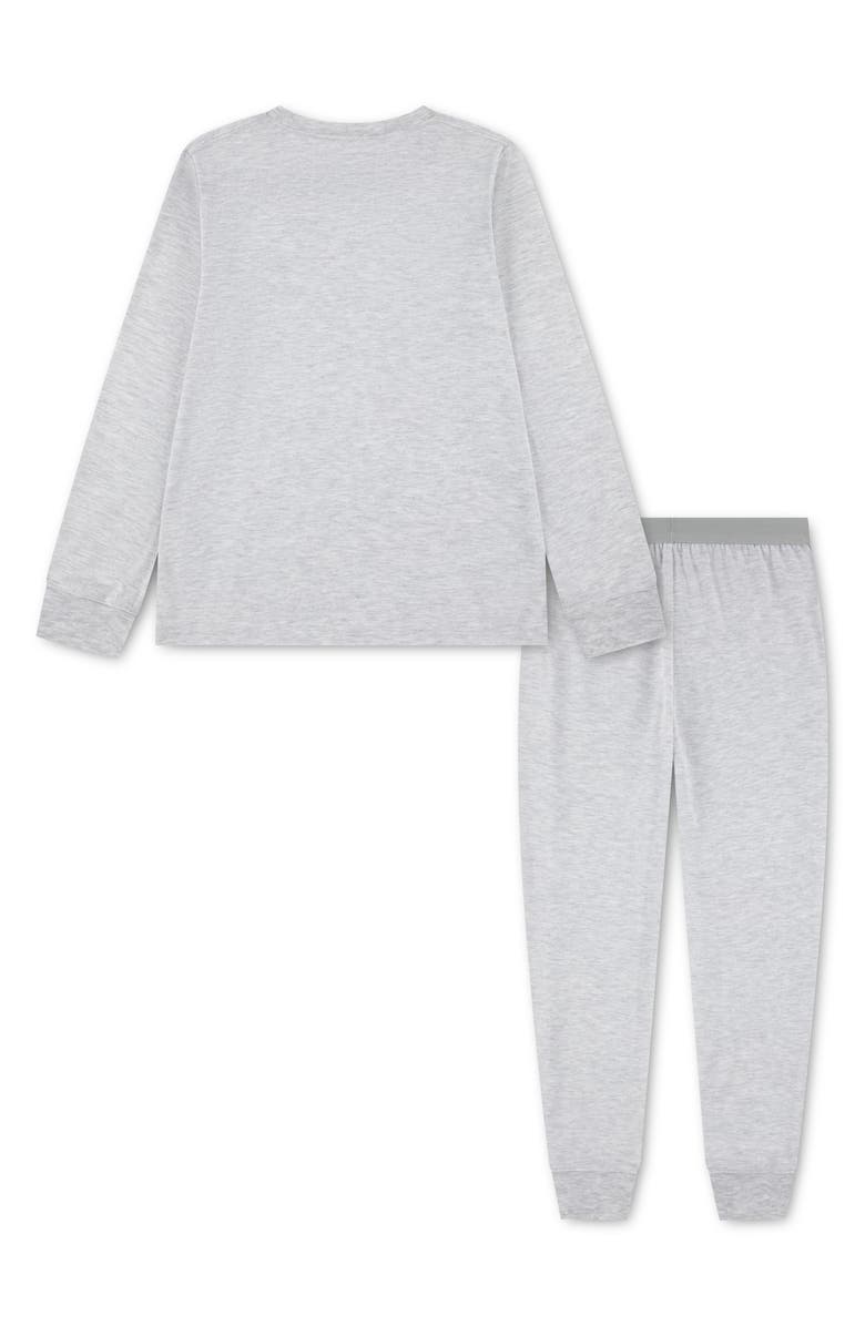 abercrombie kids Kids' Core Fitted Two-Piece Jogger Pajamas, Alternate, color, Light Grey Heather