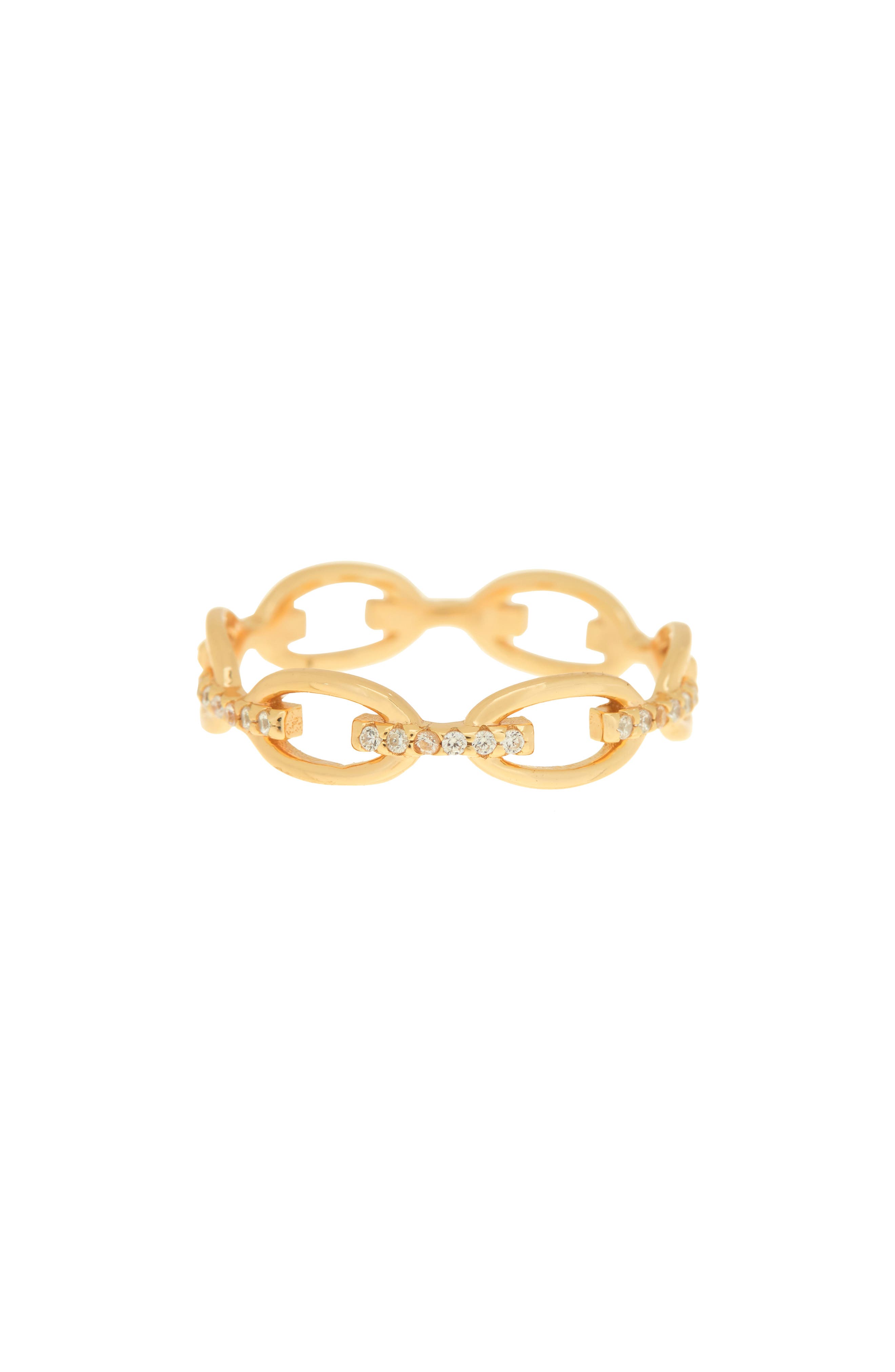Sterling Forever Pavé Crystal Chain Link Ring (Women) | Nordstromrack