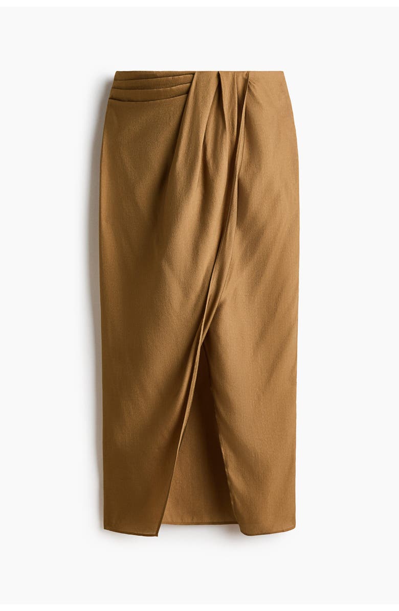 H&M Twist-detail Wrap Skirt, Main, color, Olive Green