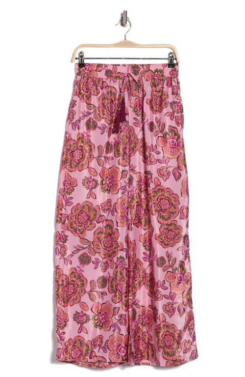 T Tahari Drawstring Waist Wide Leg Pants In Princess Floral