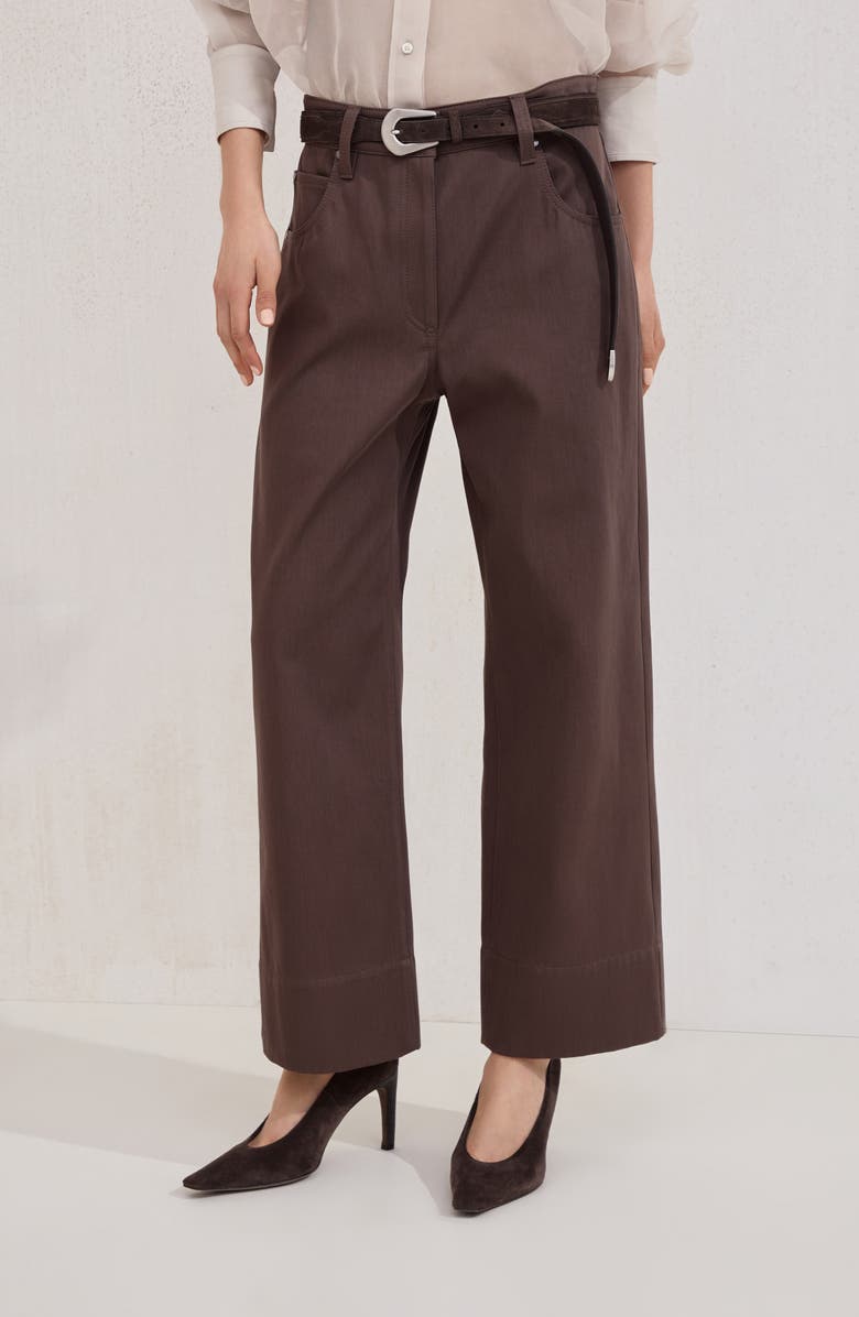 Brunello Cucinelli Square Chino trousers, Alternate, color, Pine Cone Brown