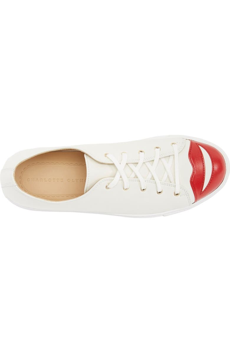 Charlotte Olympia 'Kiss Me' Lace-Up Sneaker, Alternate, color,