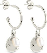 Sterling Forever Morgan Faux Pearl Hoop Earrings