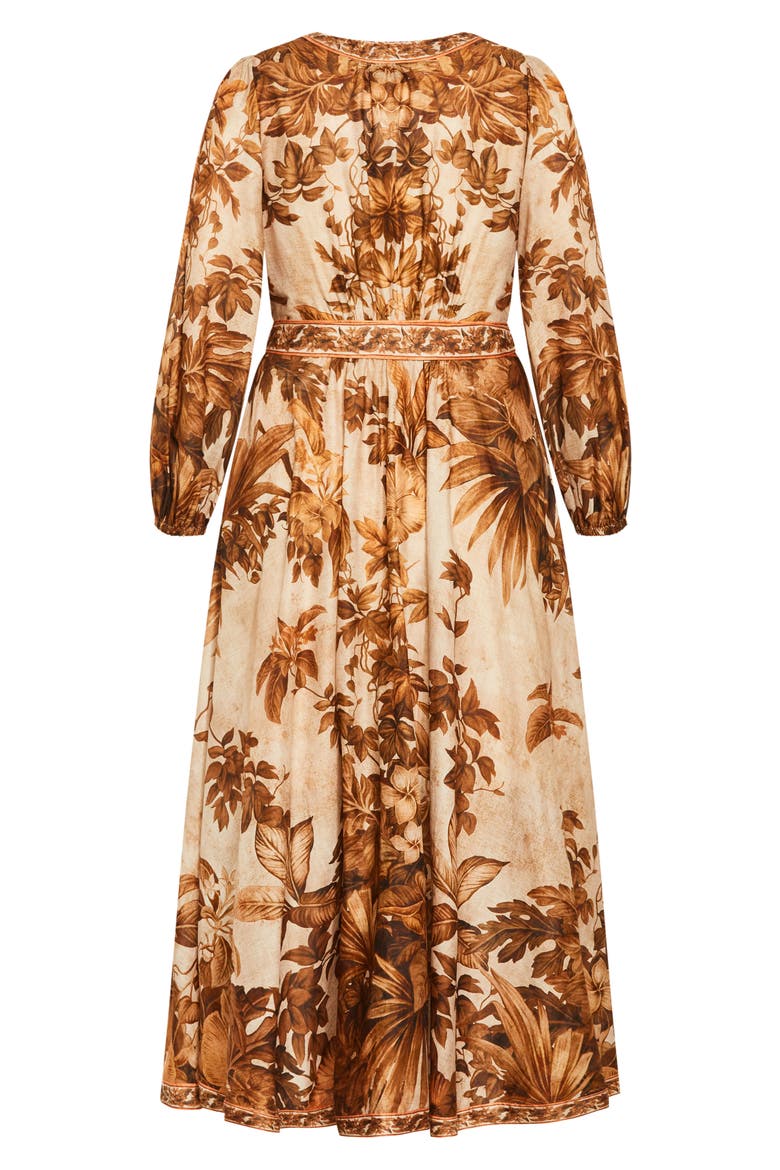 The Maddie Print Long Sleeve Wrap Maxi Dress, Alternate, color, NATURAL PRINT