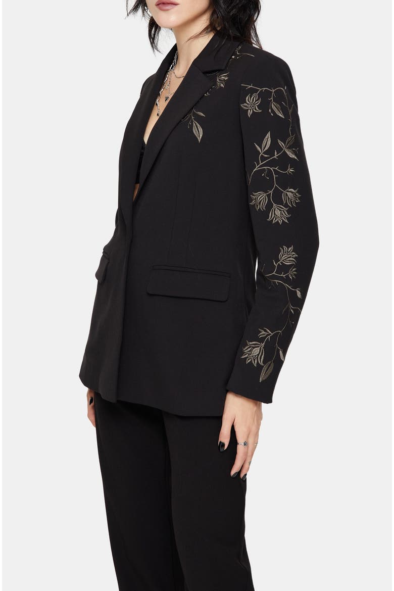 Maira Embroidered Blazer, Alternate, color, Black