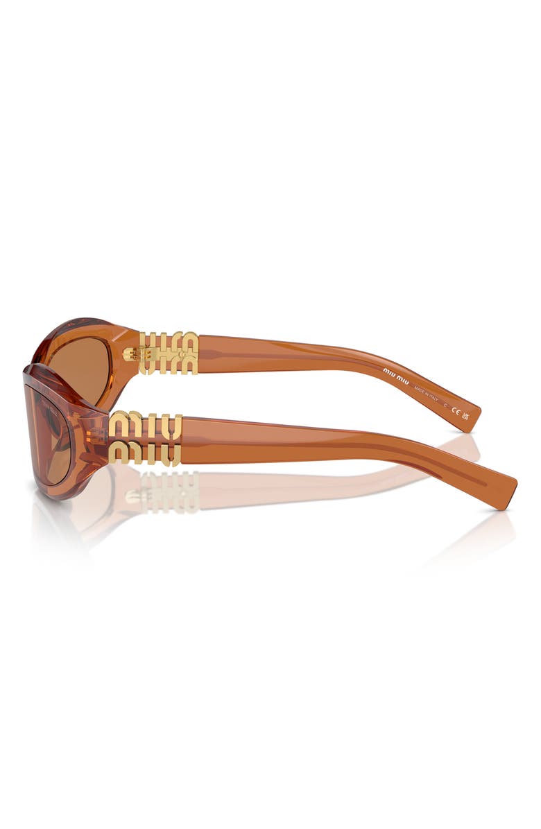 Miu Miu 61mm Oval Sunglasses, Alternate, color, Caramel