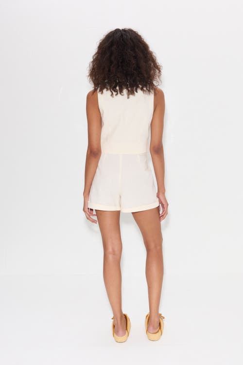 Simonmiller Como Linen Shorts In Chalk