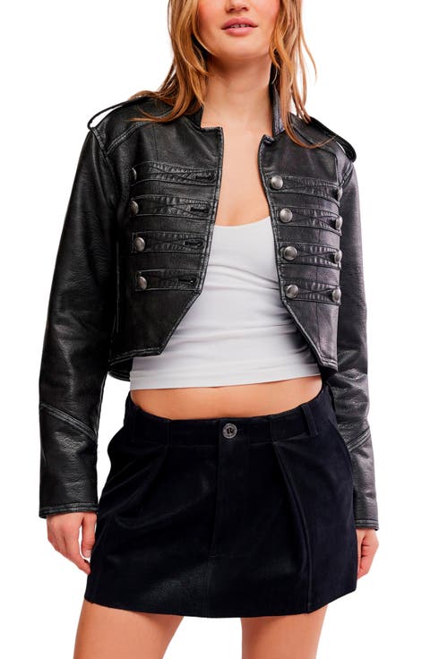 Riverfront Crop Faux Leather Jacket