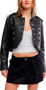 Free People Riverfront Crop Faux Leather Jacket