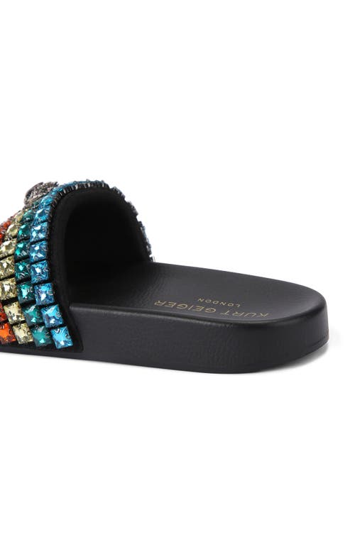 Shop Kurt Geiger London Meena Eagle Slide Sandal In Charcoal