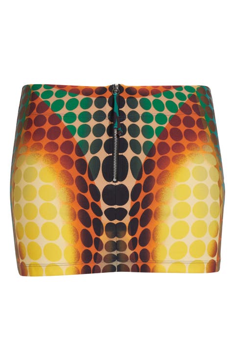 Re-Edition Polka Dot Trompe l'Oeil Mesh Miniskirt