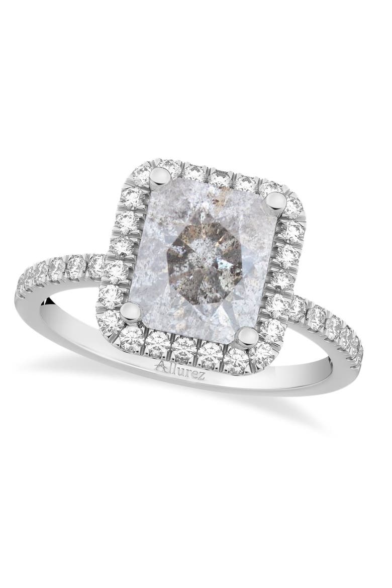 Salt & Pepper Diamond & Diamond Engagement 14k, Main, color, 3.32ct/White Gold