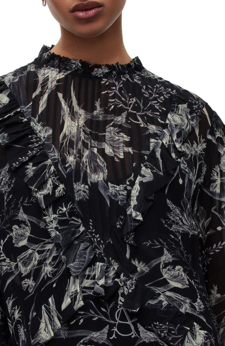 AllSaints Tessa Aurelia Long Sleeve Midi Dress, Alternate, color, 