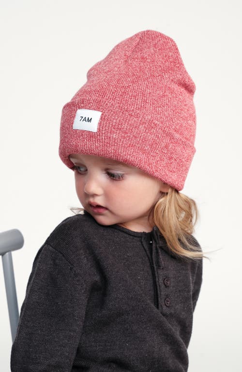 7 A.m. Enfant Kids' Heathered Beanie In Red