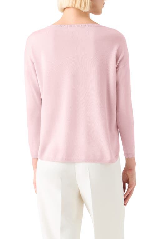 Akris Punto Drop Shoulder Virgin Wool Sweater In Pink
