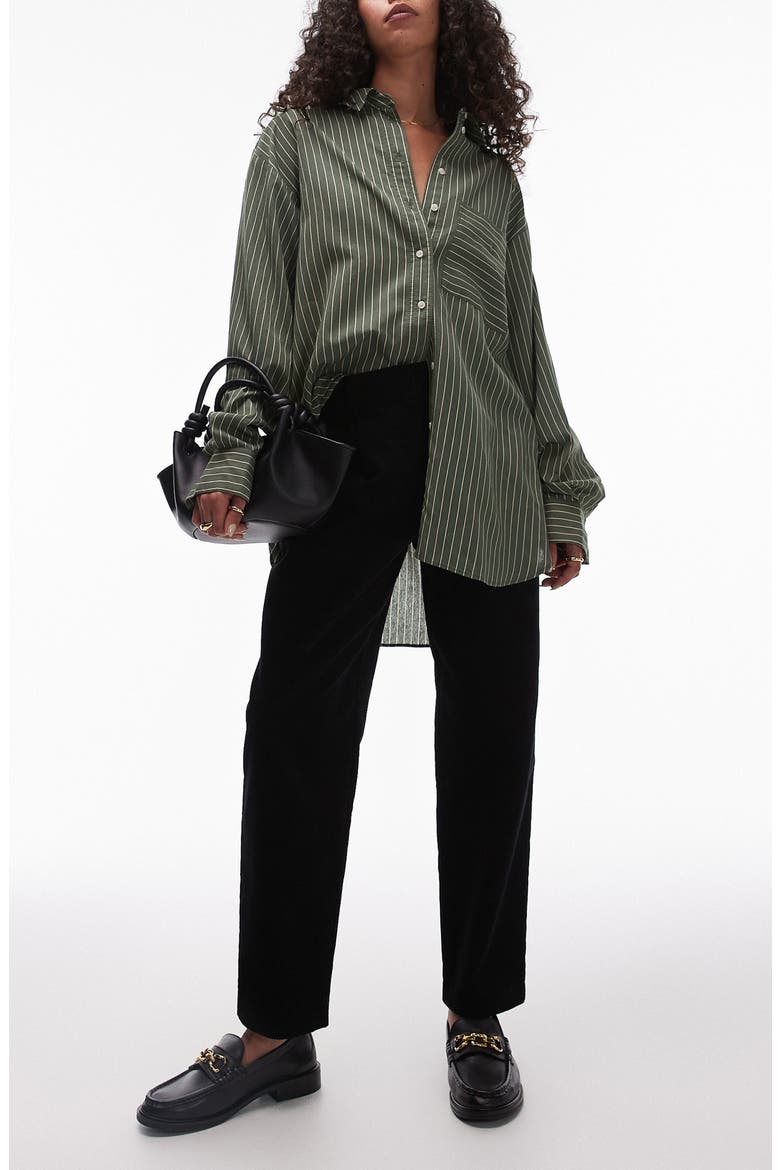 Corduroy Ankle Pants, Alternate, color, BLACK