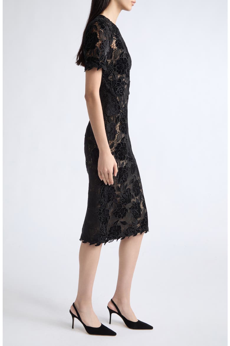 Velvet Rose Stretch Lace Cocktail Dress, Alternate, color, BLACK
