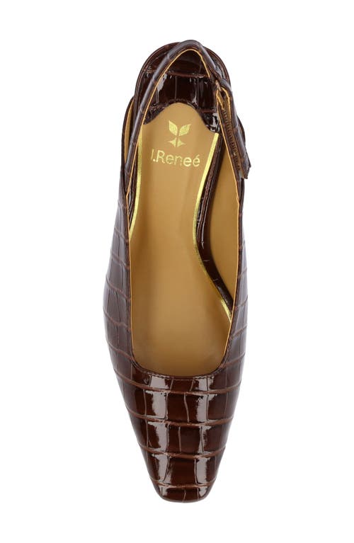 J. Reneé Stasia Croc Embossed Slingback Pump In Brown