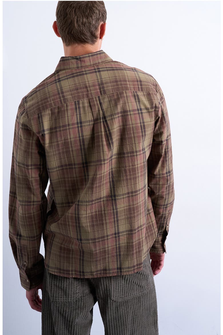 Plaid Cotton Poplin Button-Up Shirt, Alternate, color, MEDIUM GREEN