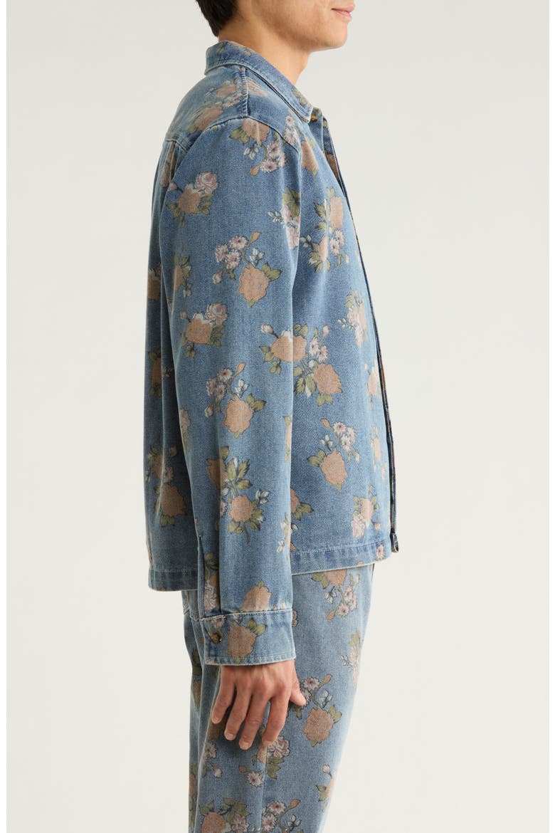 Bouquet Denim Button-Up Shirt Jacket, Alternate, color, INDIGO