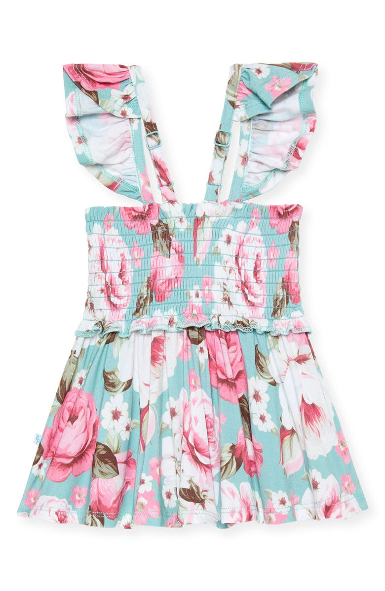 Posh Peanut Smocked Babydoll Dress & Bloomers Set, Alternate, color, Green