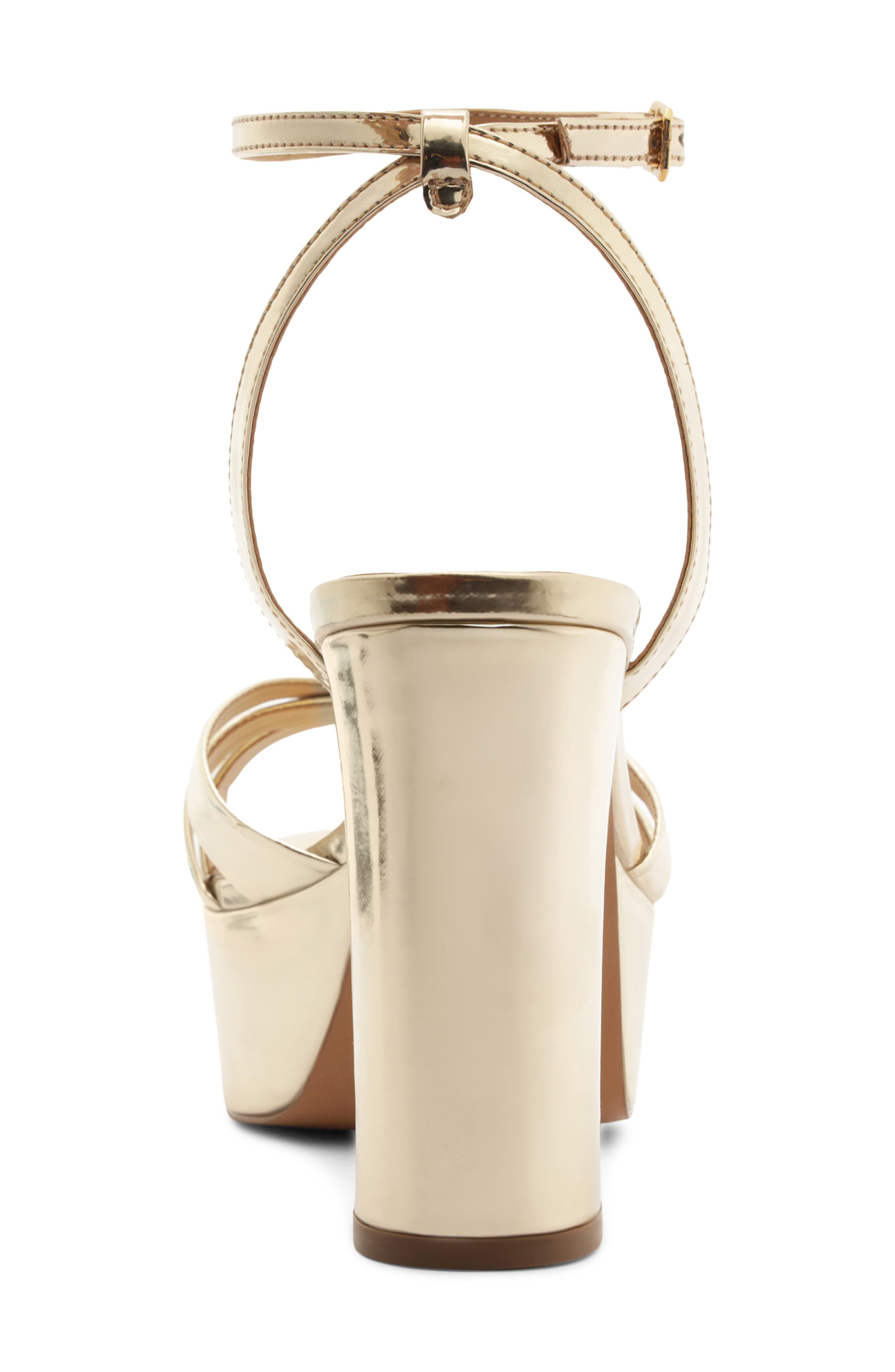 Veronica Ankle Strap Platform Sandal, Alternate, color, PLATINO