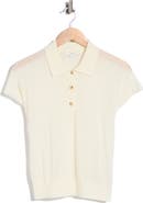 Vince Short Sleeve Wool Blend Polo Sweater