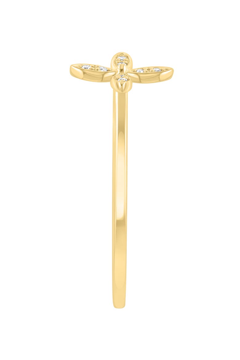 14K Yellow Gold Diamond Flower Ring, Alternate, color, GOLD