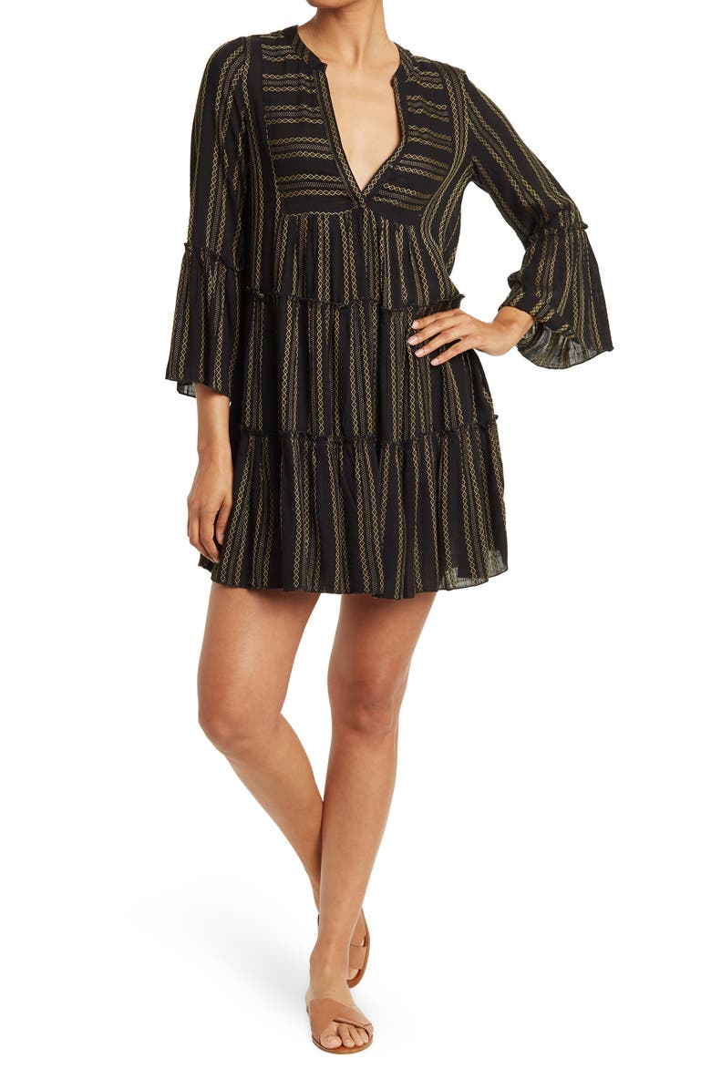 Elan Printed Tiered A-Line Dress, Main, color, 