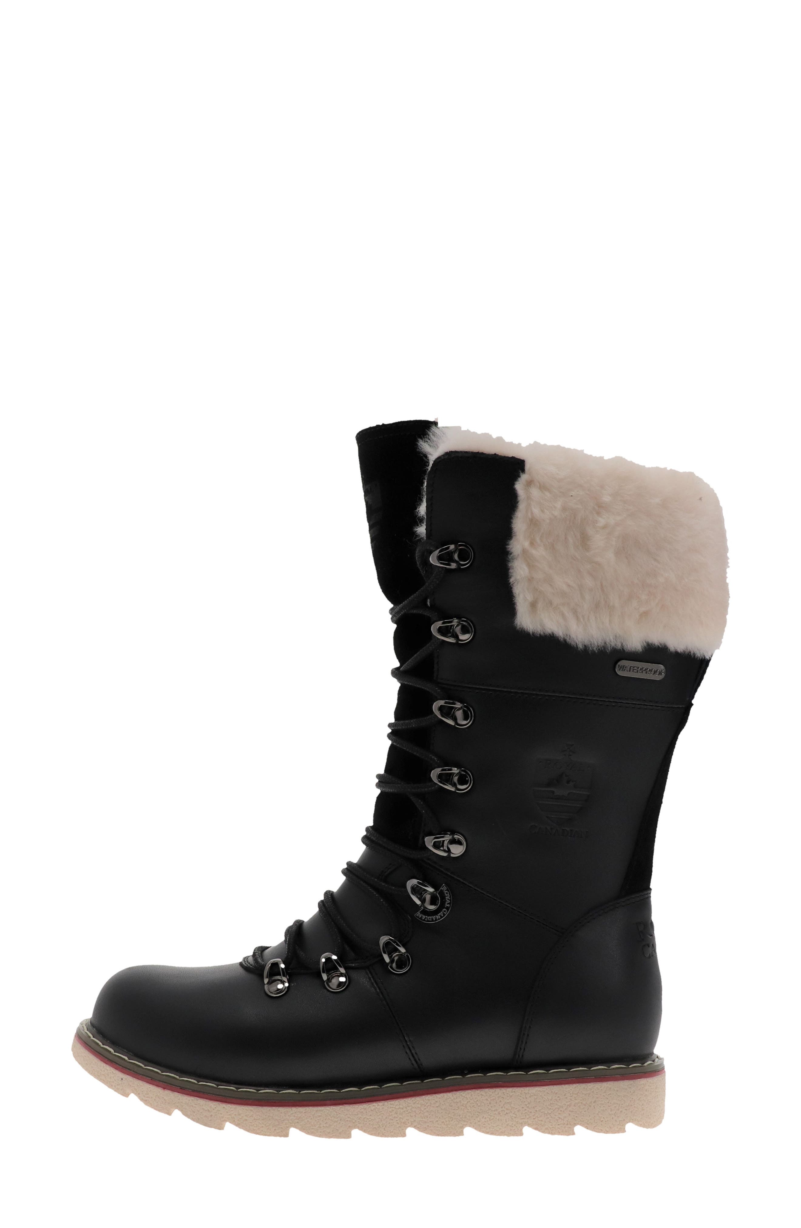 Royal Canadian Castlegar Genuine Shearling Trim Waterproof Boot, Alternate, color, 