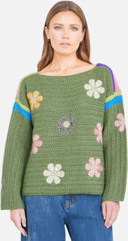 Yumi Crochet Flower Jumper