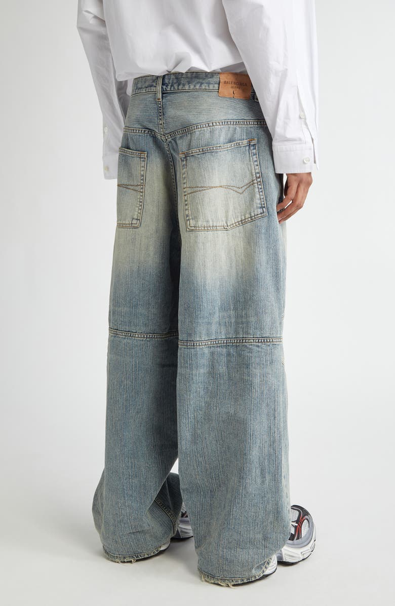 Balenciaga George V Baggy Jeans, Alternate, color, 5760 Stained