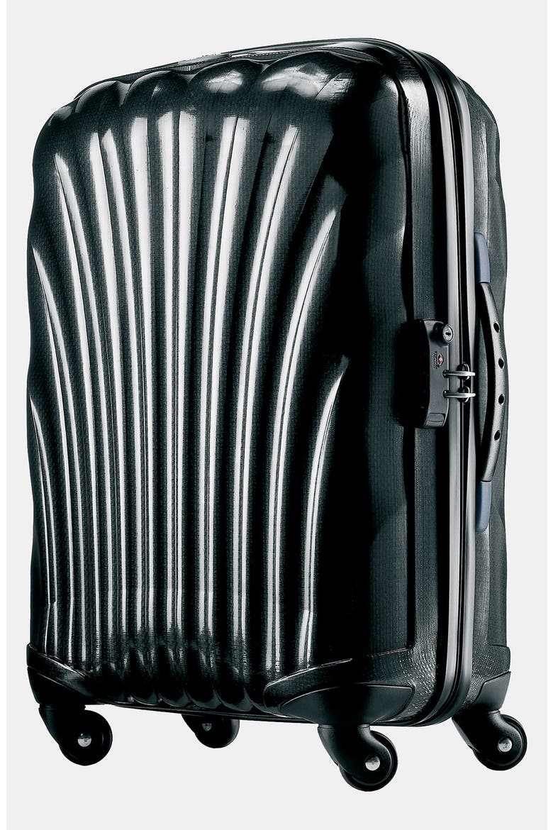 'Cosmolite' Rolling Suitcase, Main, color, BLACK
