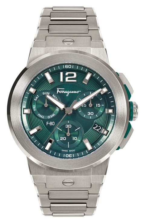 F-80 Titanium Tech Chronograph Bracelet Watch, 44mm