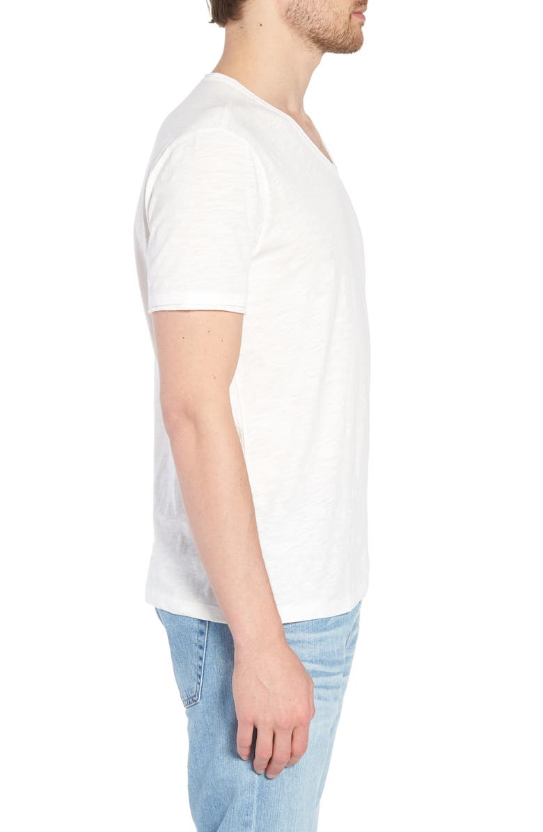 John Varvatos Slim Fit Slub Jersey V-Neck T-Shirt, Alternate, color, Salt