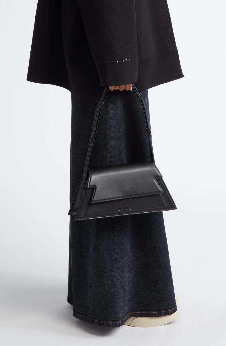 Marni Medium Trunkoise Leather Shoulder Bag, Alternate, color,