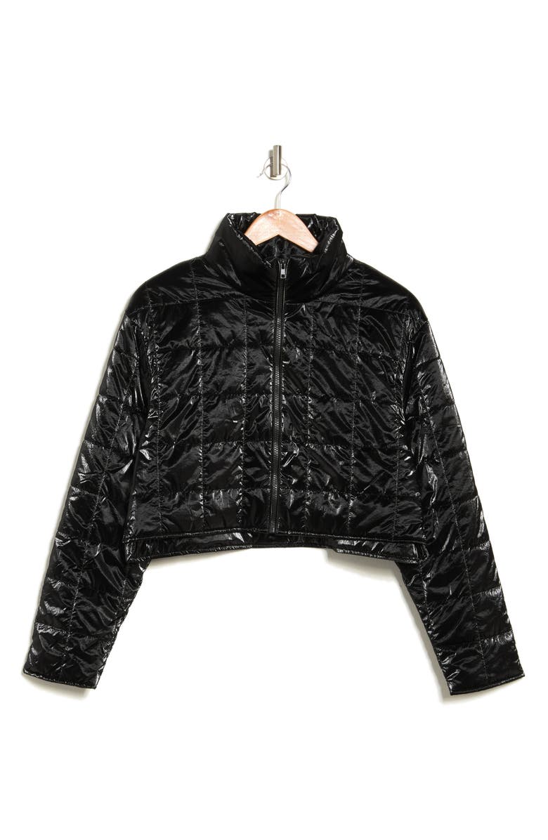 Elodie Metallic Crop Quilted Jacket, Alternate, color,