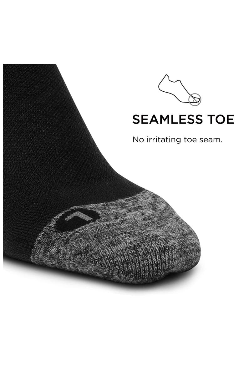 Plantar Fasciitis Relief Light Cushion Quarter Sock  Arch Support, Alternate, color, Black