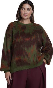 ELOQUII Brushed Intarsia Sweater (plus)