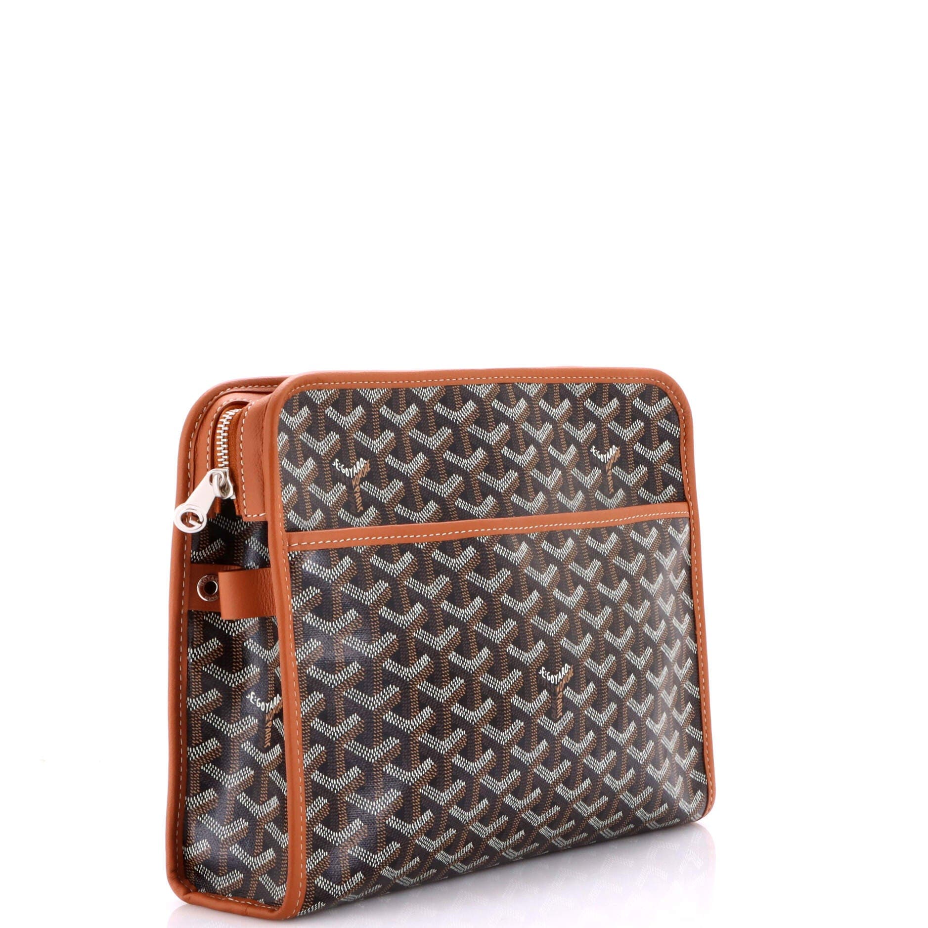 Pre-Owned Goyard Jouvence Toiletry Pouch Coated Canvas GM, Alternate, color, Black