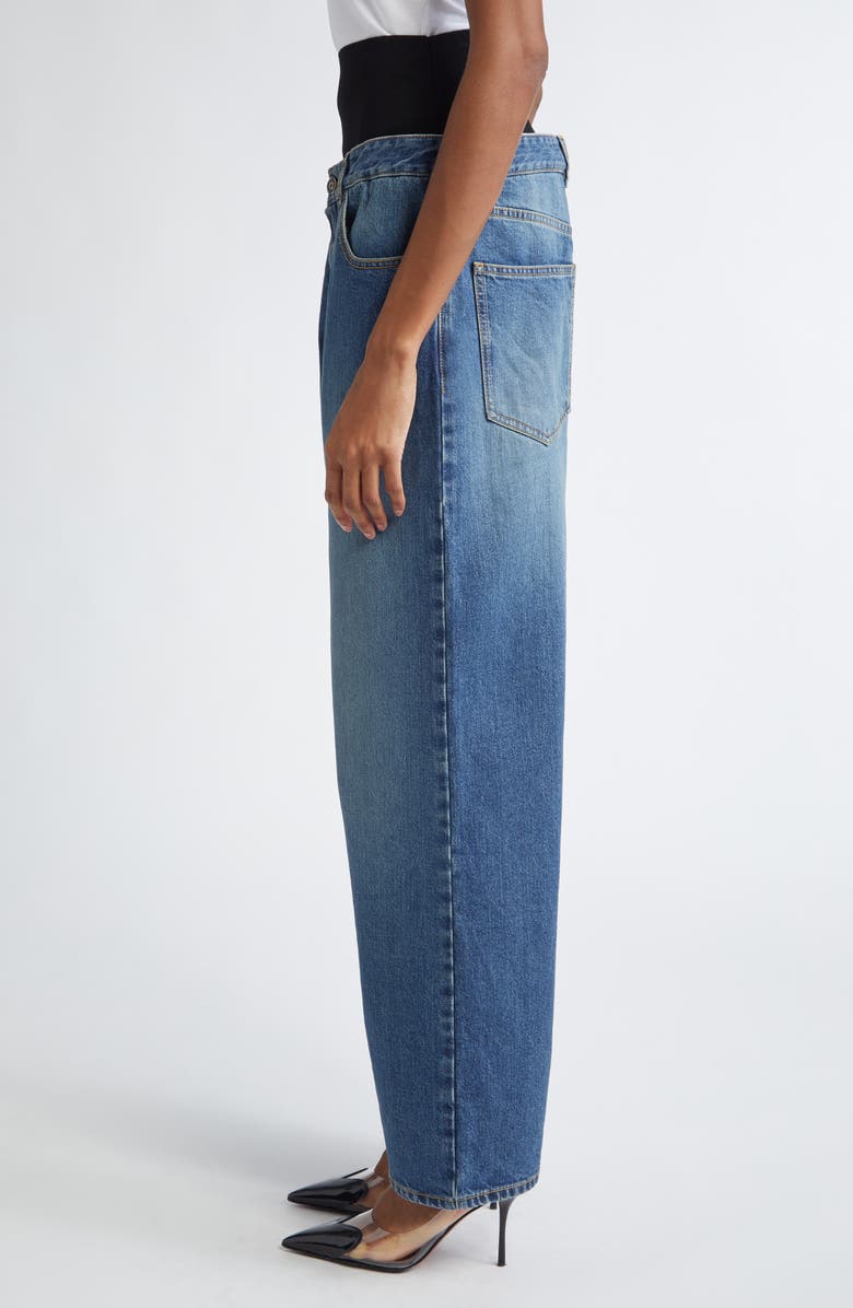 Alaïa Knit Band Straight Leg Jeans, Alternate, color,