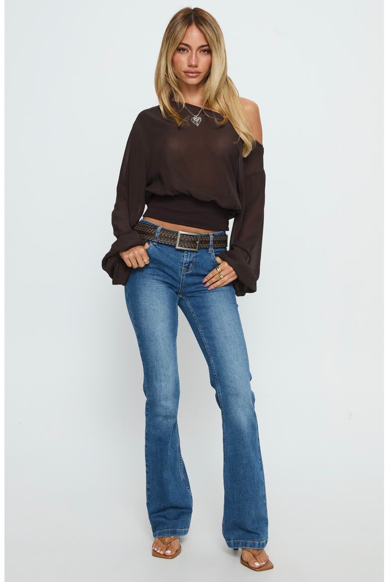 Idalina Off the Shoulder Top, Alternate, color, BROWN