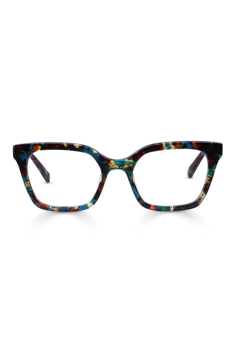 Overlook 50mm Cat Eye Reading Glasses, Main, color, TEAL / BROWN MOSAIC