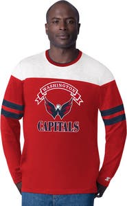 STARTER Men's Starter Red Washington Capitals Blitz Durene Long Sleeve T-Shirt